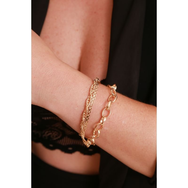 PULSEIRA DULPA CORRENTE MEIA CORDA E CARTIER EM OURO 18K