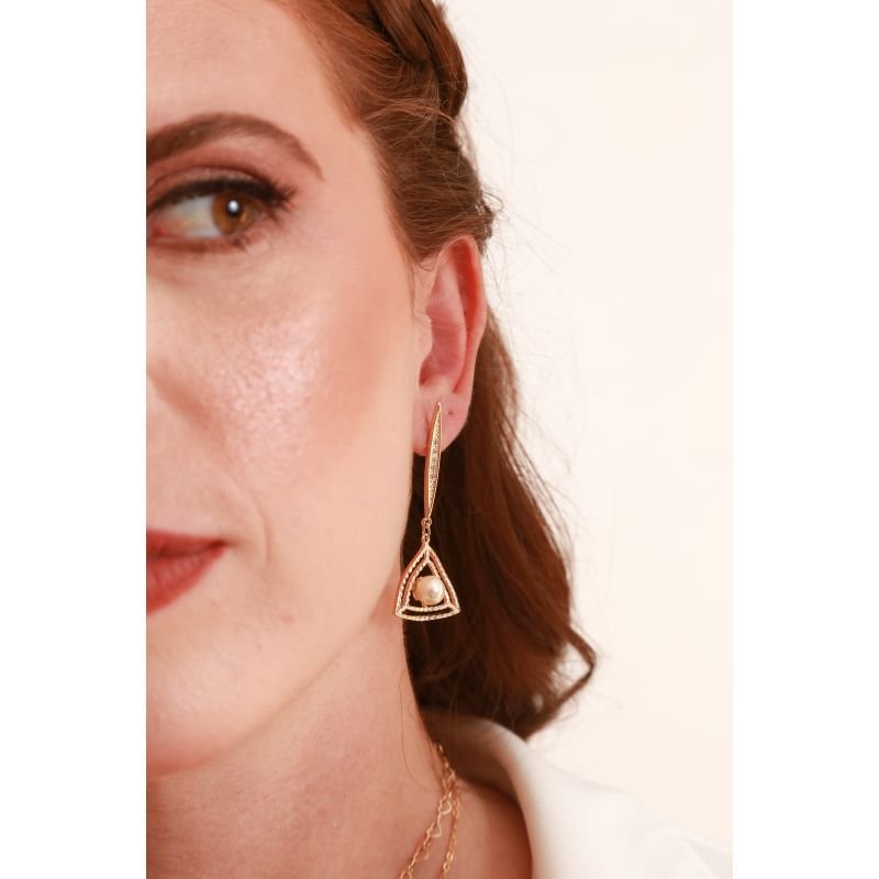 BRINCO PALITO COM ZIRCONIA E PEROLA EM OURO 18K