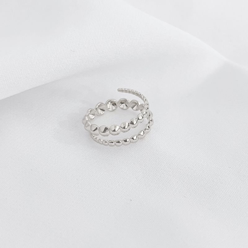 ANEL DUPLO BOLINHAS EM OURO 18K