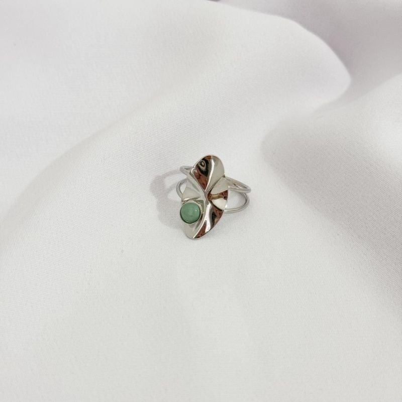 ANEL FIO COM CHAPA ORGANICA EM RÓDIO BRANCO