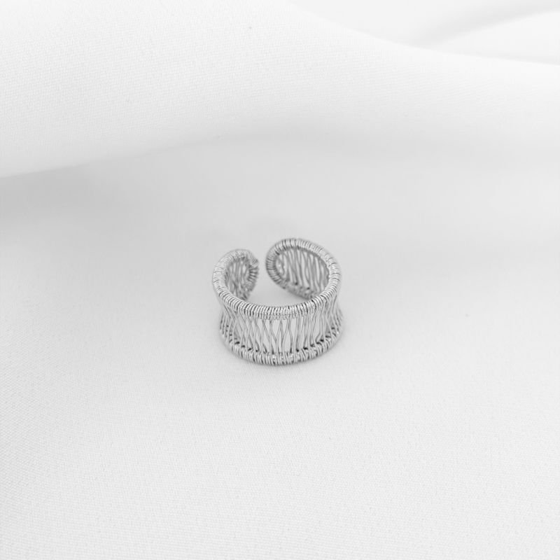 ANEL FIO DUPLO ARAMADO EM RÓDIO BRANCO