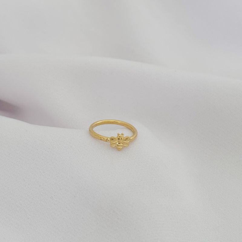 ANEL INFANTIL ABELHA EM OURO 18K
