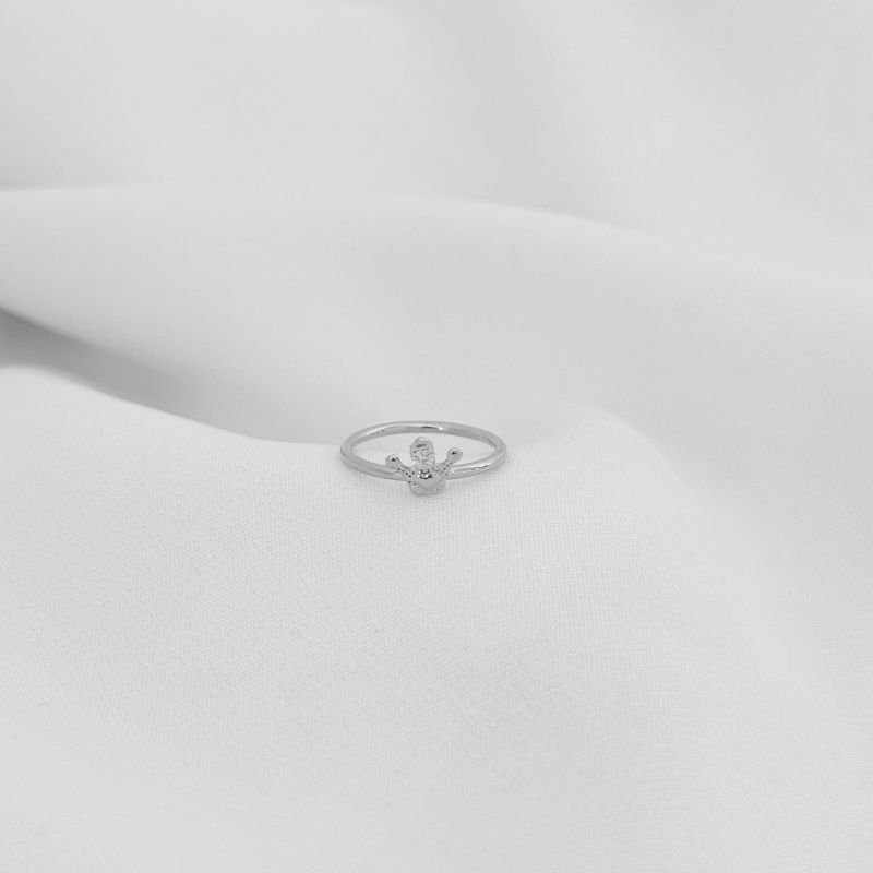 ANEL INFANTIL COROA E PONTO DE LUZ EM RÓDIO BRANCO