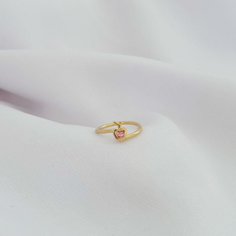 ANEL INFANTIL MACA EM OURO 18K