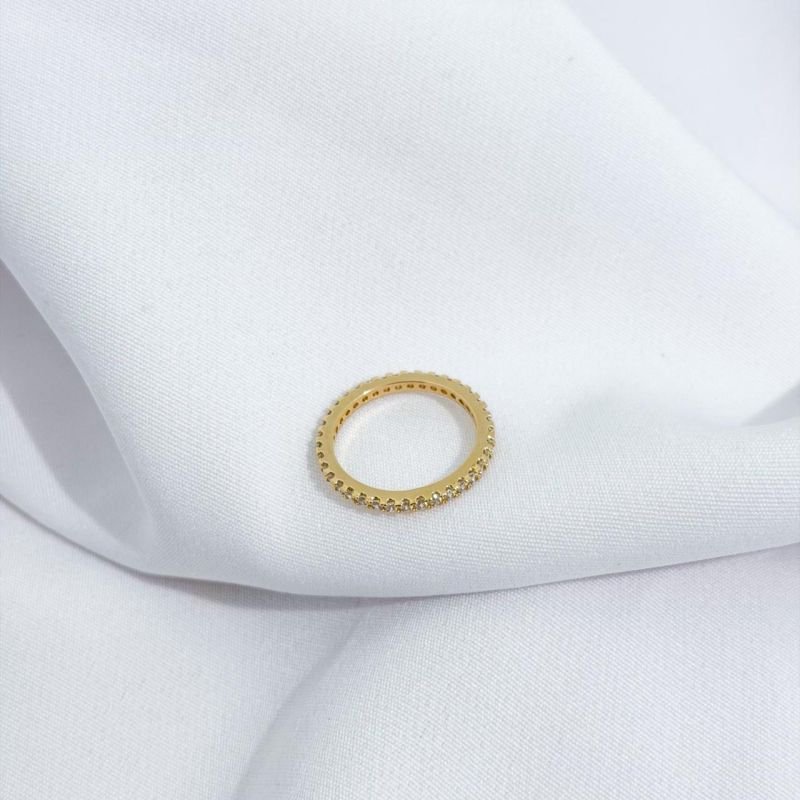 ANEL INTEIRO CRAVEJADO EM OURO 18K