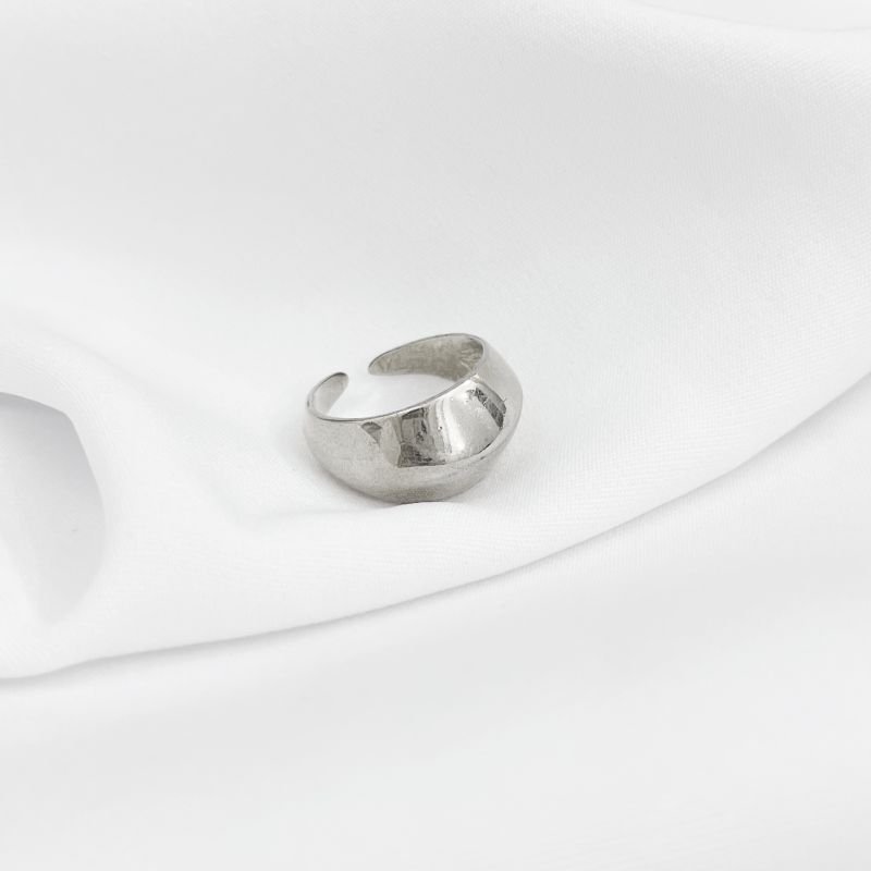 ANEL REGULÁVEL LISO EM RÓDIO BRANCO