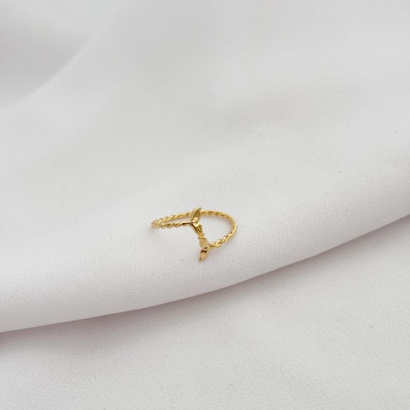 ANEL TORCIDO CAUDA REGULAVEL EM OURO 18K