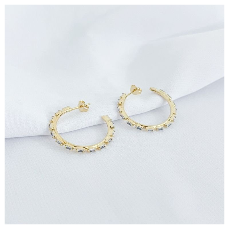ARGOLA COM NAVETES EM OURO 18K