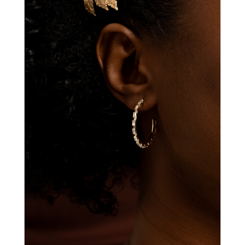 ARGOLA COM NAVETES EM OURO 18K