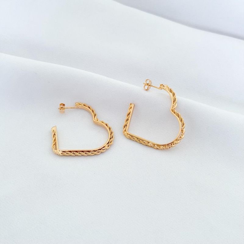 ARGOLA CORACAO C/ FIO BAIANO EM OURO 18K