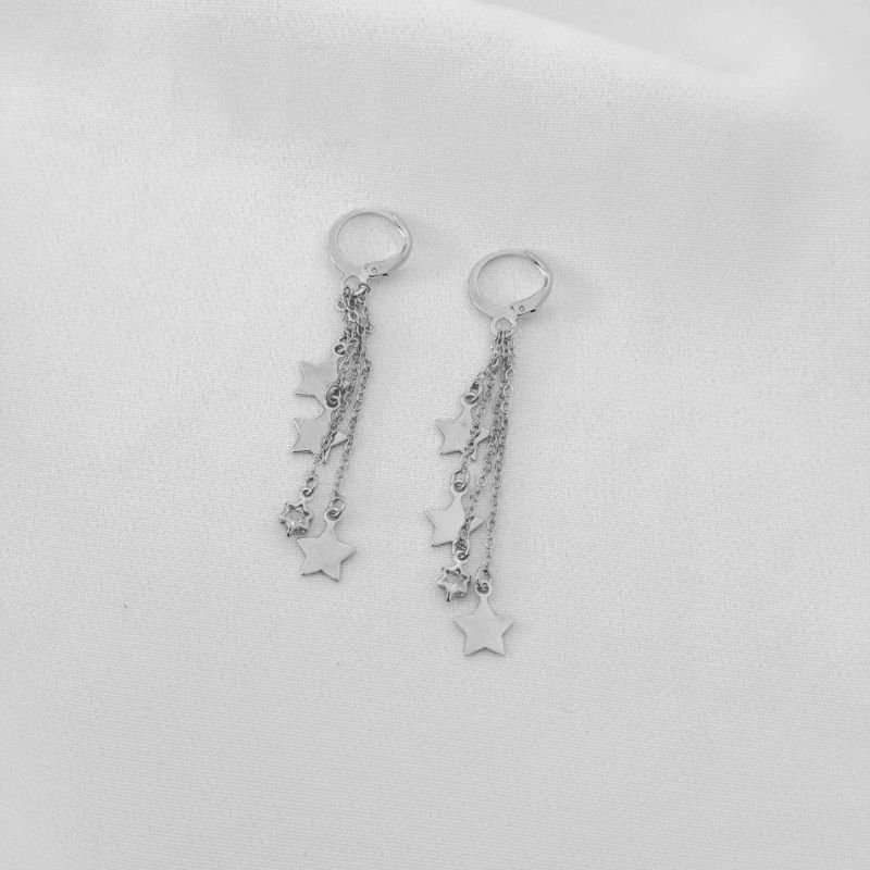 ARTICULADO COM ESTRELAS LISA E COM ZIRCONIA EM RÓDIO BRANCO