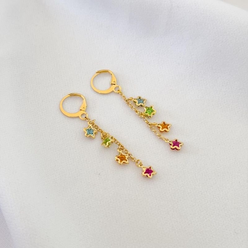 ARTICULADO COM FLORZINHA COLOR EM OURO 18K