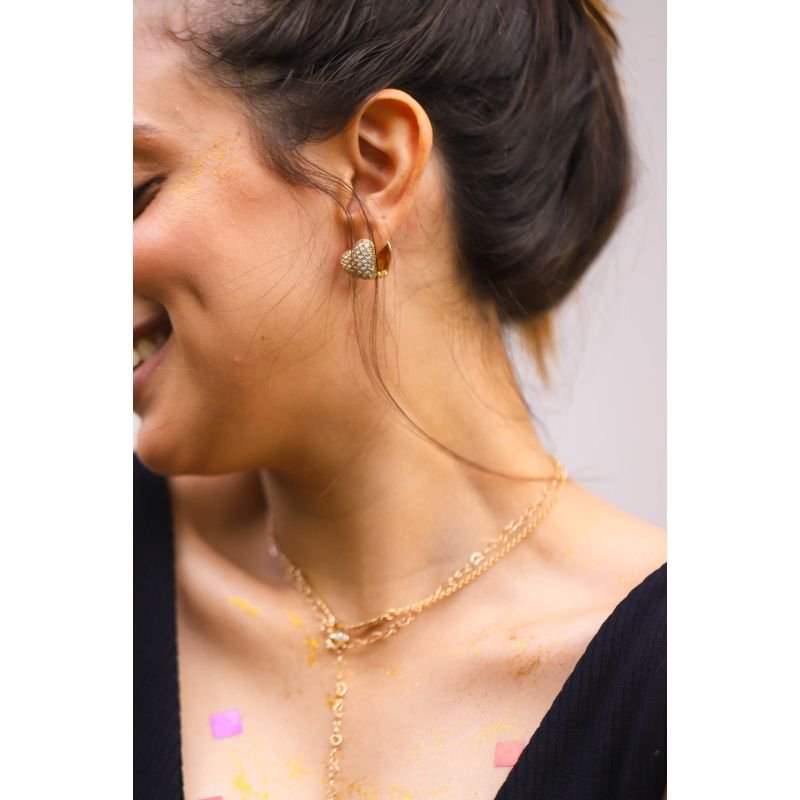 ARTICULADO CORAÇÃO CRAVEJADO EM OURO 18K