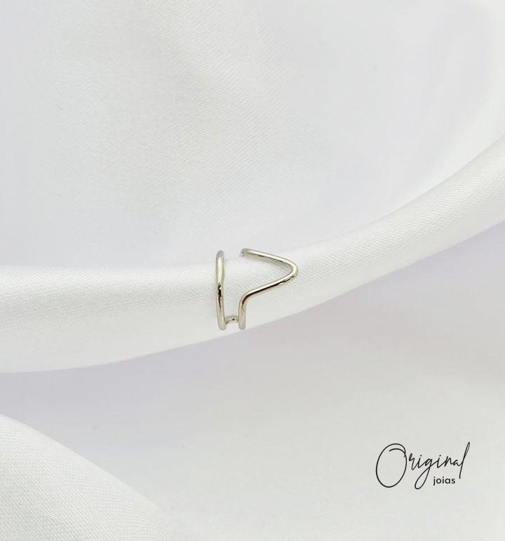 PIERCING FIO ABSTRATO EM RÓDIO BRANCO