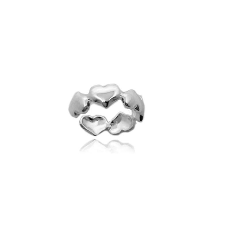 BRINCO PIERCING CORAÇÕES EM RÓDIO BRANCO