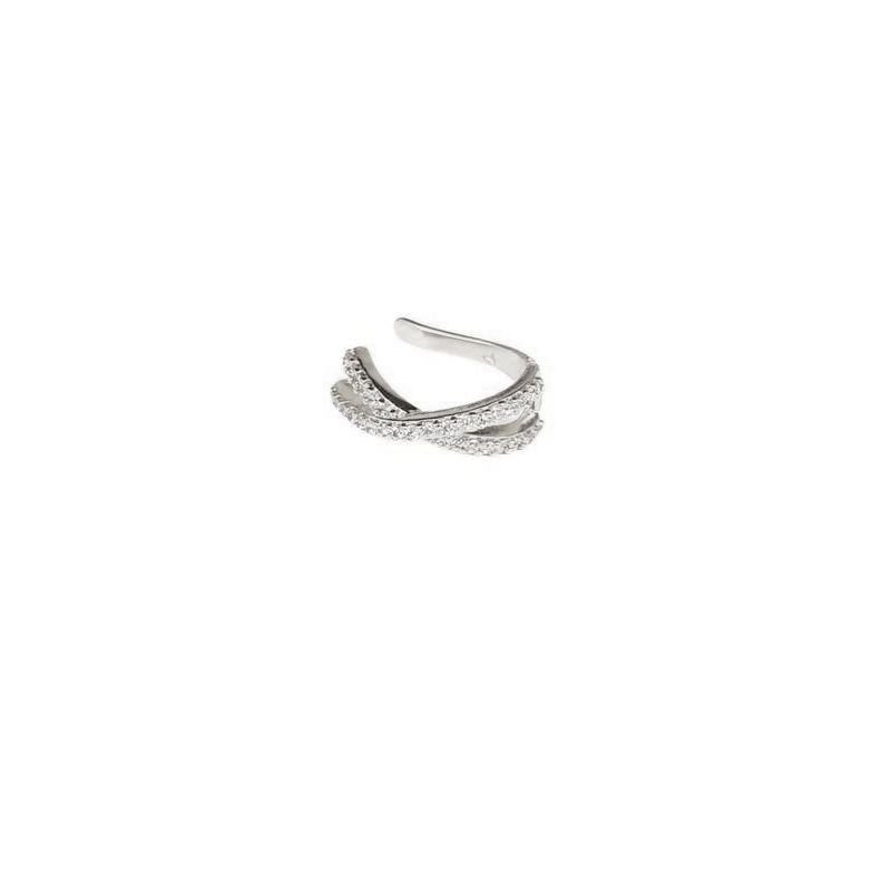 BRINCO PIERCING EM ZIRCÔNIAS EM RÓDIO BRANCO