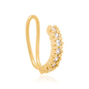 BRINCO PIERCING EM ZIRCÔNIA EM OURO 18K