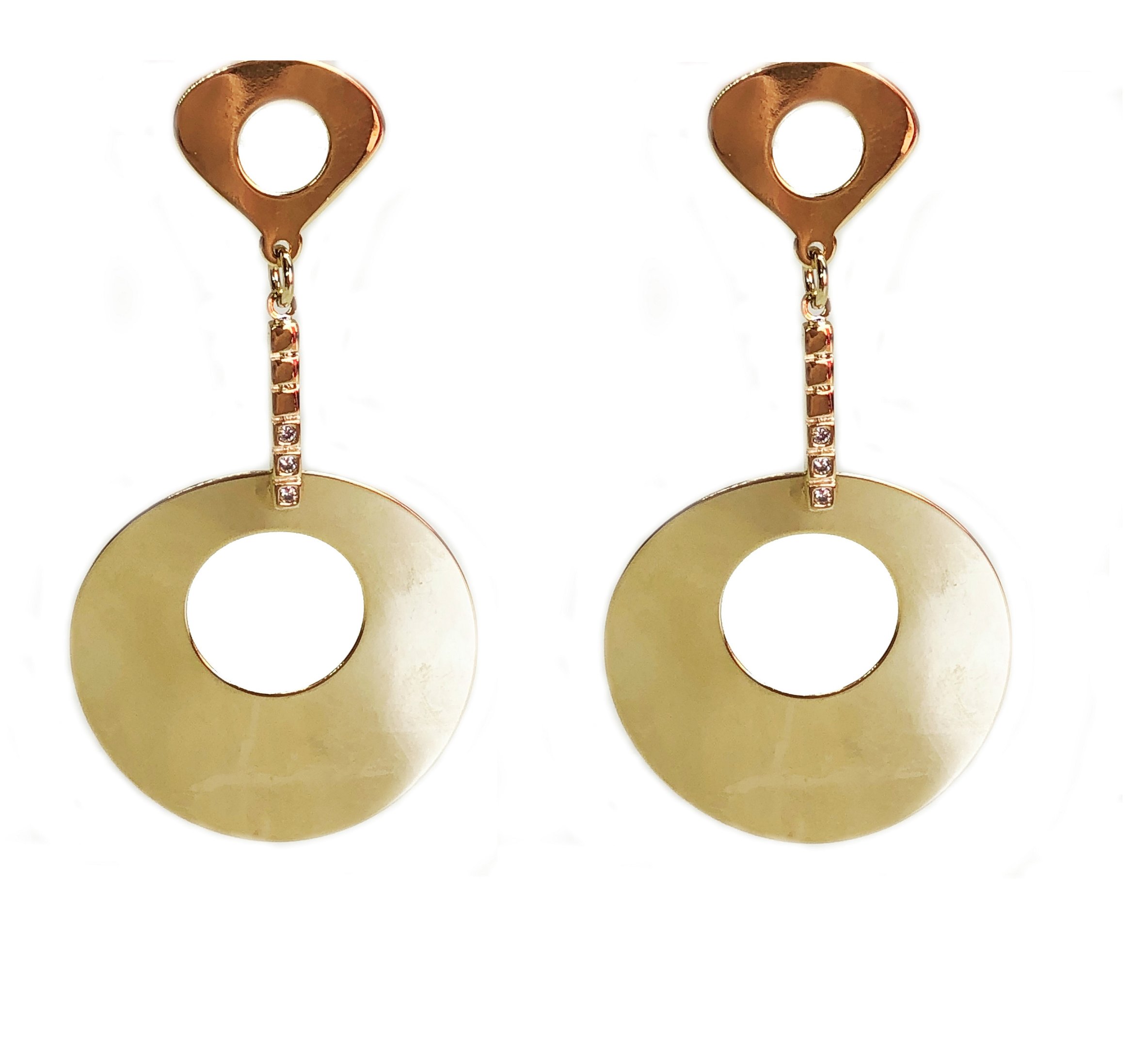BRINCO GRANDE COM ACESSÓRIO EM ZIRCONIAS EM OURO 18K