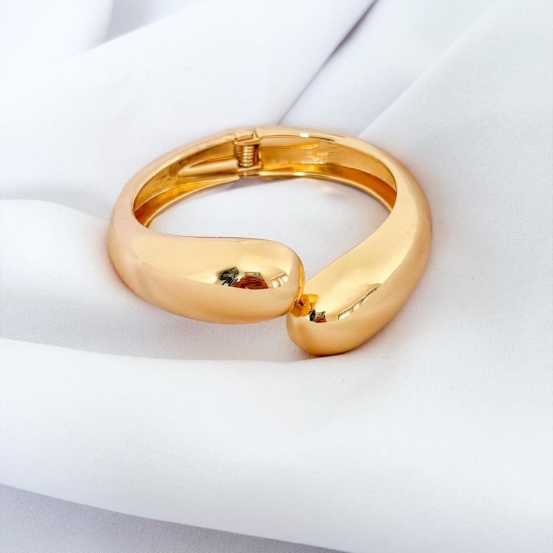 BRACELETE ARTICULADO GOTA NAS 2 PONTAS EM OURO 18K