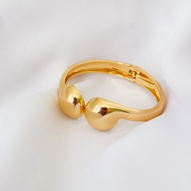 BRACELETE ARTICULADO OVAL NAS PONTAS EM OURO 18K