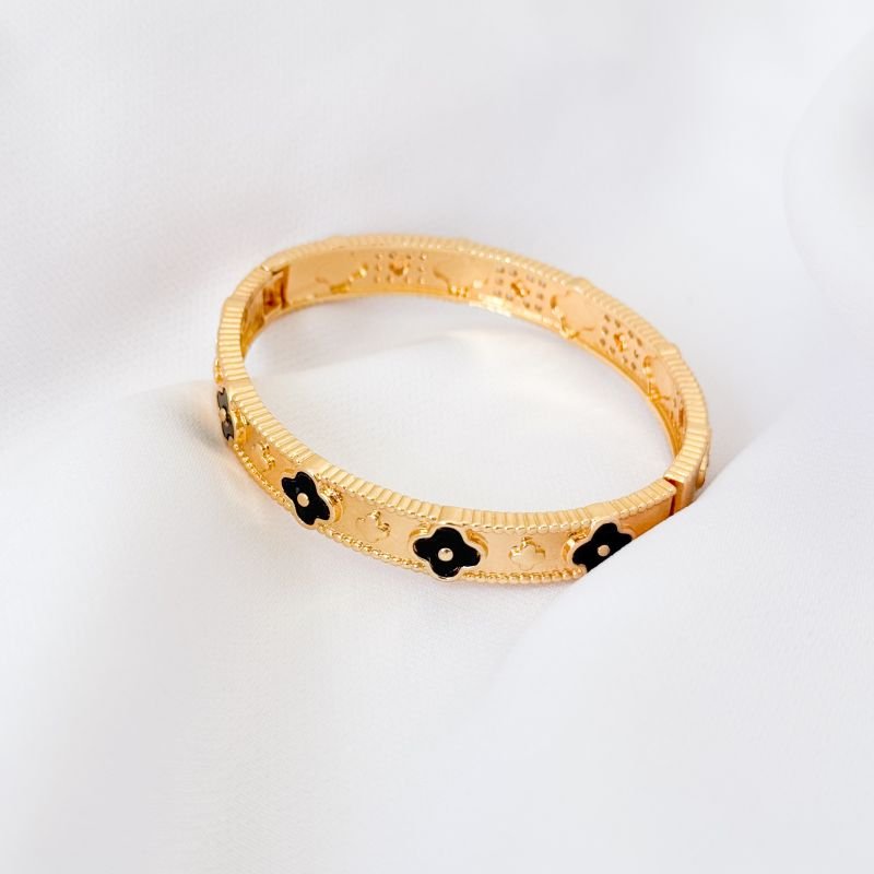 BRACELETE ARTICULADO TREVO EM OURO 18K