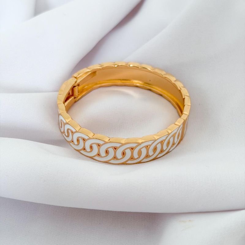 BRACELETE COM ELOS RESINADOS EM OURO 18K