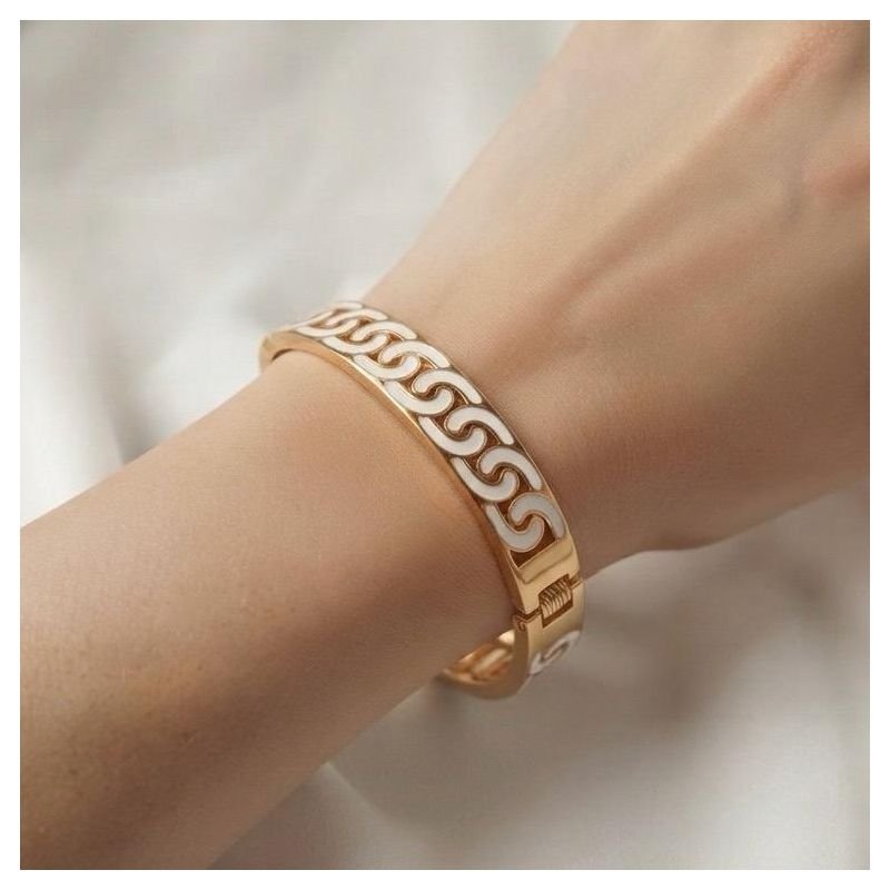 BRACELETE COM ELOS RESINADOS EM OURO 18K