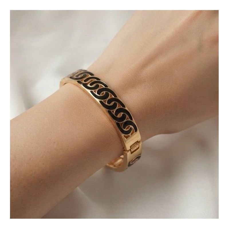 BRACELETE COM ELOS RESINADOS EM OURO 18K