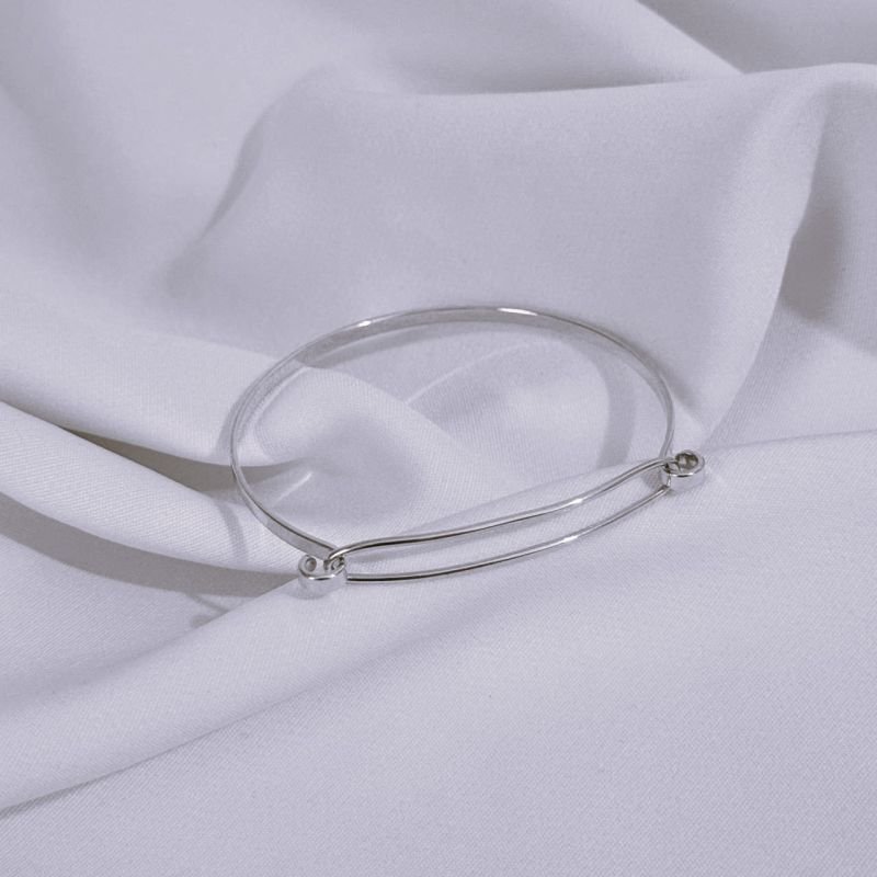 BRACELETE DE ENCAIXE EM FIO EM RÓDIO BRANCO