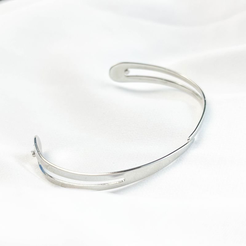 BRACELETE DUPLO COM ZIRCONIAS NA PONTA EM RÓDIO BRANCO