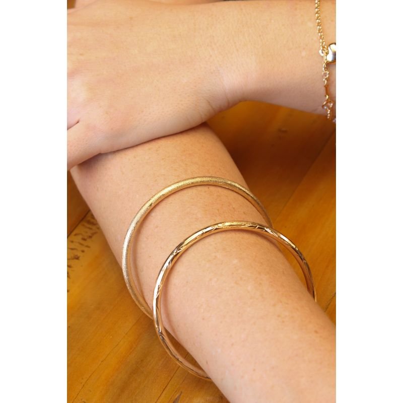 BRACELETE TEXTURA FOSCA EM OURO 18K