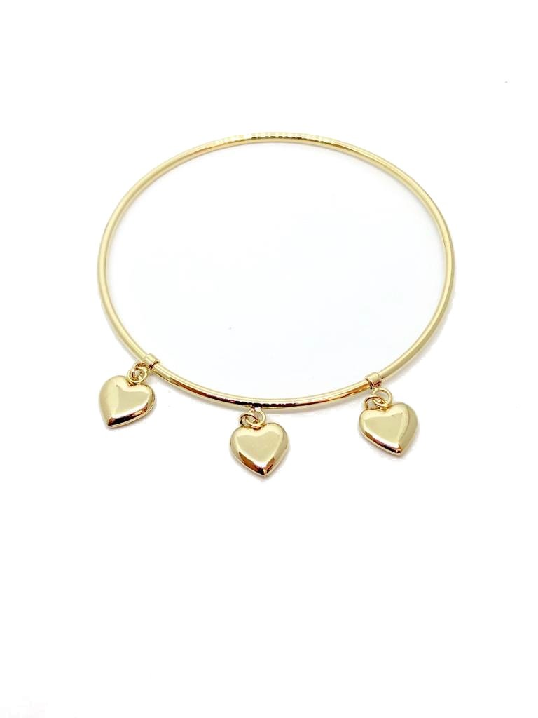 BRACELETE LISO COM CORAÇOES
