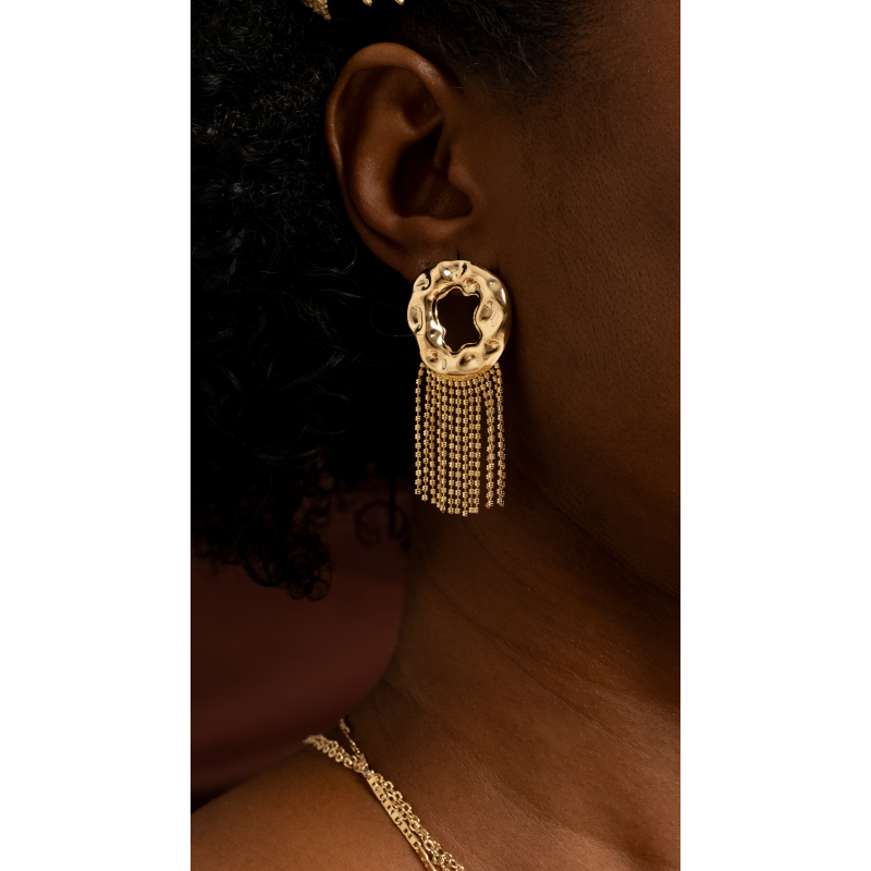 BRINCO ARGANICO COM FRANJA EM OURO 18K