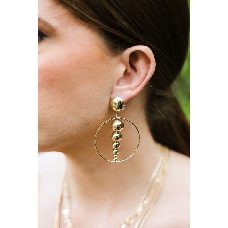 BRINCO ARGOLA COM BOLAS EM OURO 18K