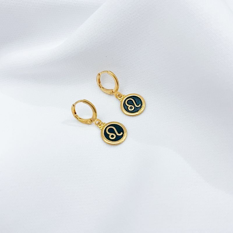 BRINCO ARGOLINHA ARTICULADA SIGNOS ESMALTADA EM OURO 18K