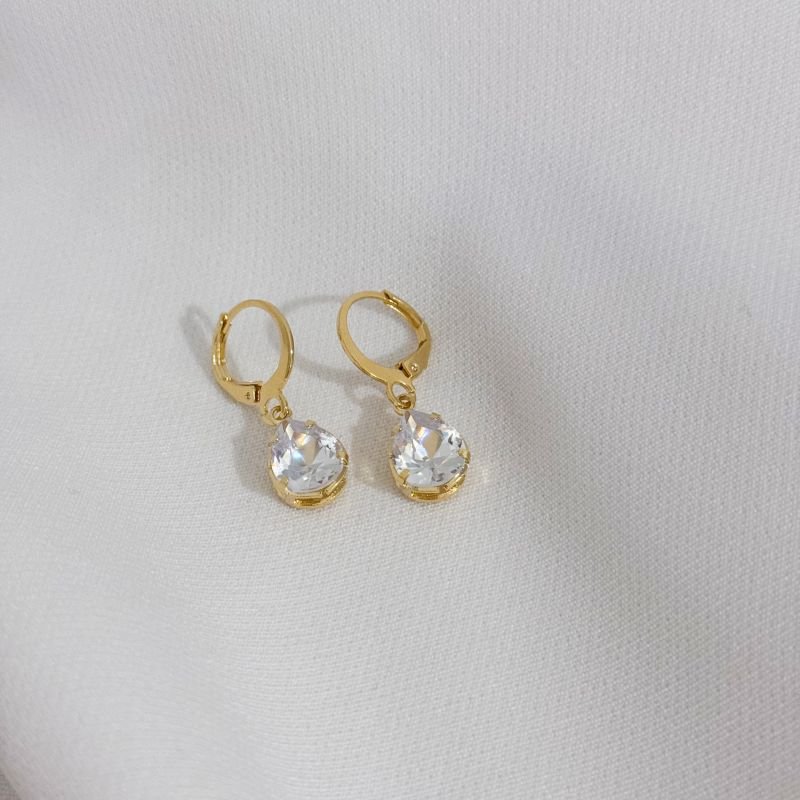 BRINCO ARITULADO COM GOTA ZIRCONIA EM OURO 18K