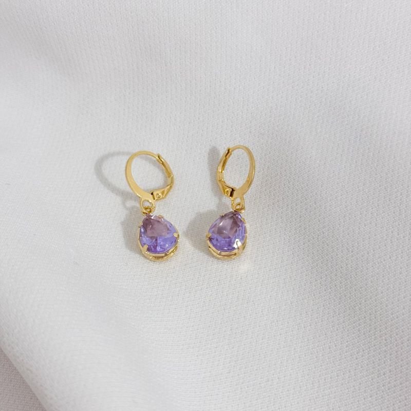 BRINCO ARITULADO COM GOTA ZIRCONIA EM OURO 18K