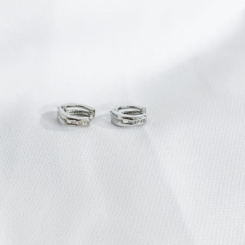 BRINCO ARTICULADO C/ FILEIRA DE ZIRCONIA EM RÓDIO BRANCO