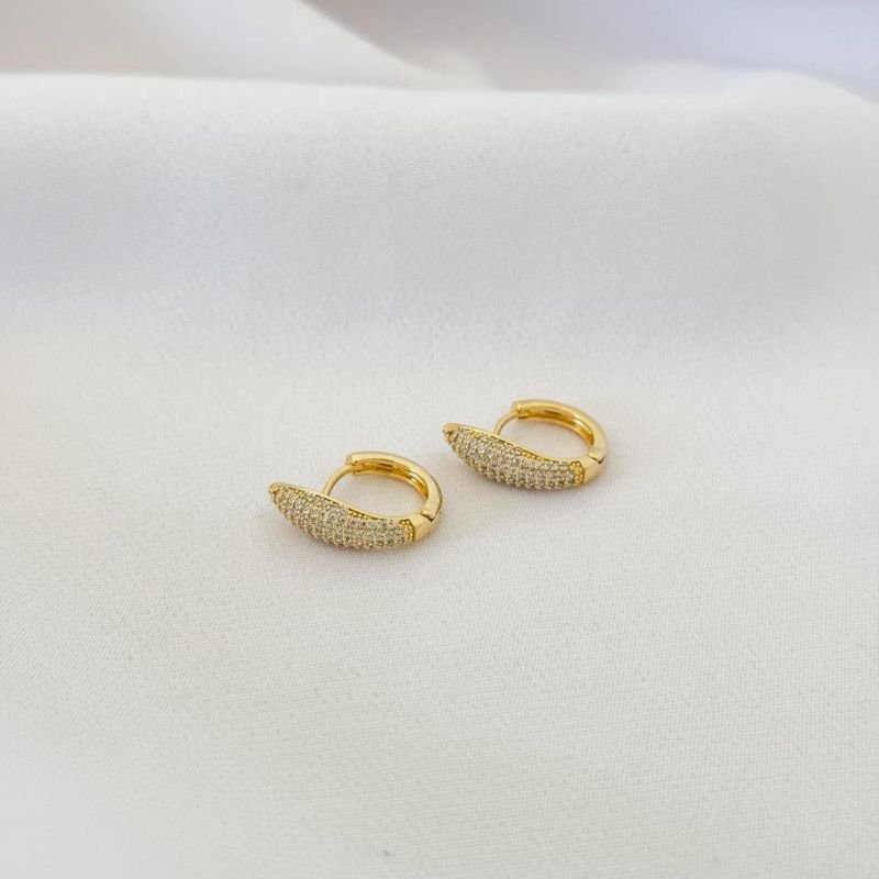 BRINCO ARTICULADO HARPA CRAVEJADA EM OURO 18K