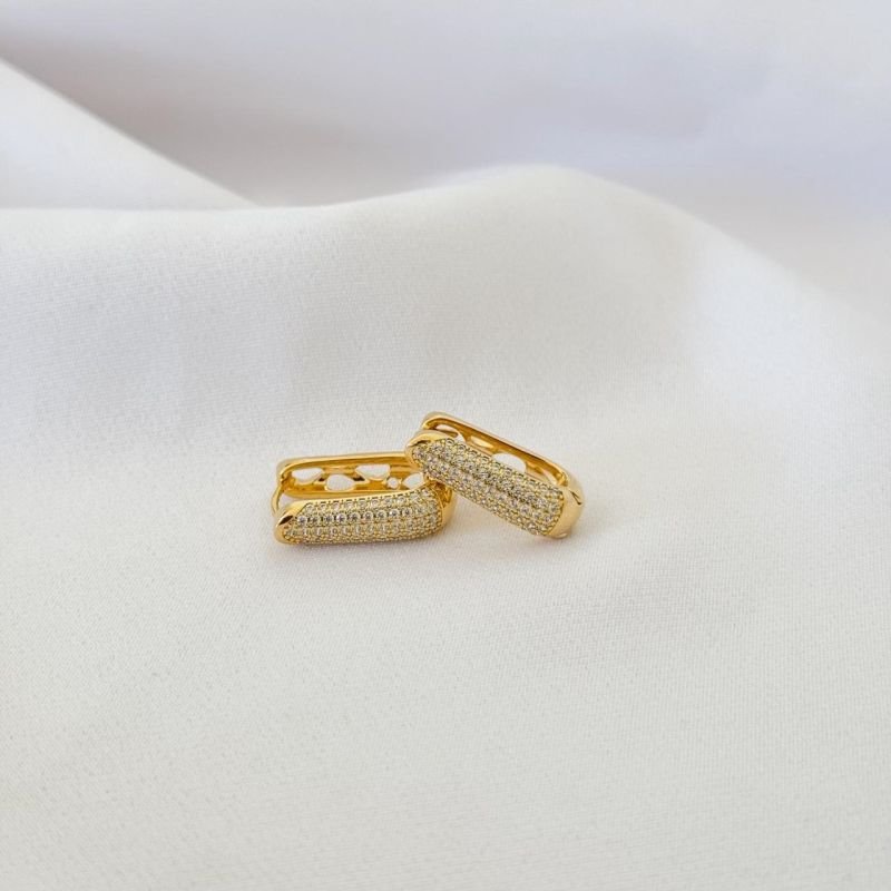 BRINCO ARTICULADO U COM 5 FILEIRAS EM OURO 18K