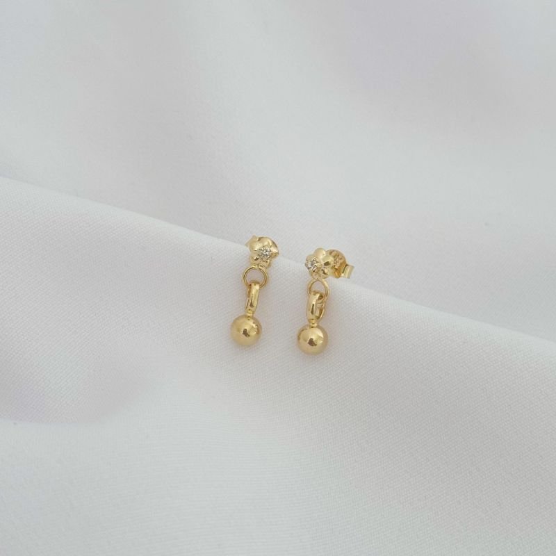 BRINCO BOLA PEDURADO EM OURO 18K