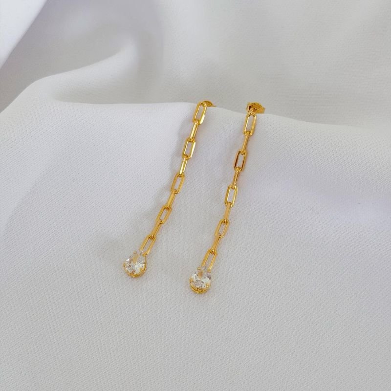 BRINCO CARTIER COM GOTA ZIRCONIA EM OURO 18K