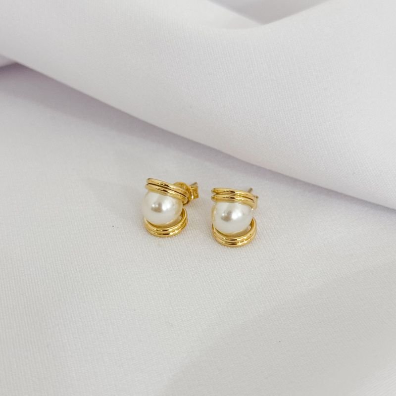 BRINCO CHATAO PEROLA MEDIO EM OURO 18K