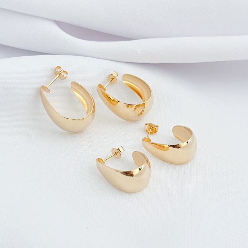 BRINCO DUPLA DE ARGOLA J LISA EM RÓDIO BRANCO