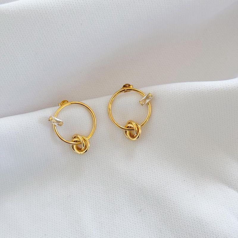 BRINCO ELOS COM BAGUETE ZIRCONIA EM OURO 18K