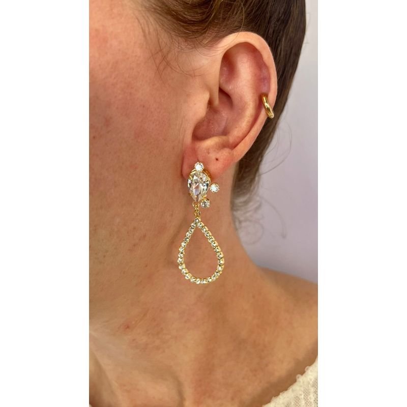 BRINCO GOTA EM ZIRCONIAS EM RÓDIO BRANCO
