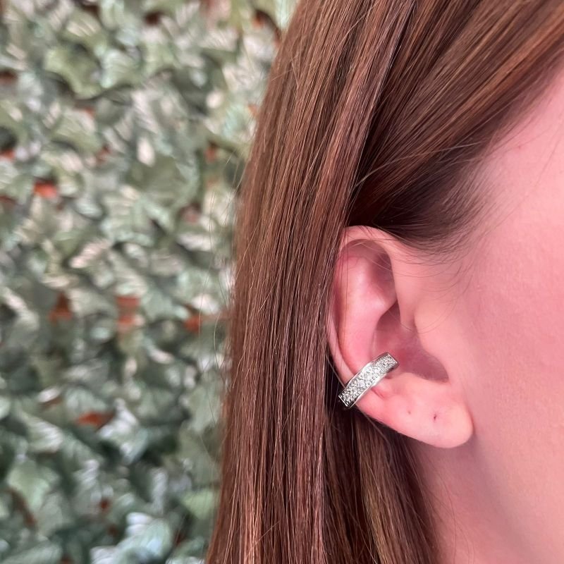 BRINCO PIERCING 1 FILEIRA EM ZIRCÔNIAS EM RÓDIO BRANCO