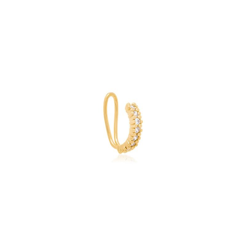 BRINCO PIERCING EM ZIRCÔNIA EM OURO 18K