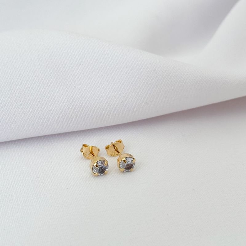 BRINCO PONTO DE LUZ 5MM EM OURO 18K