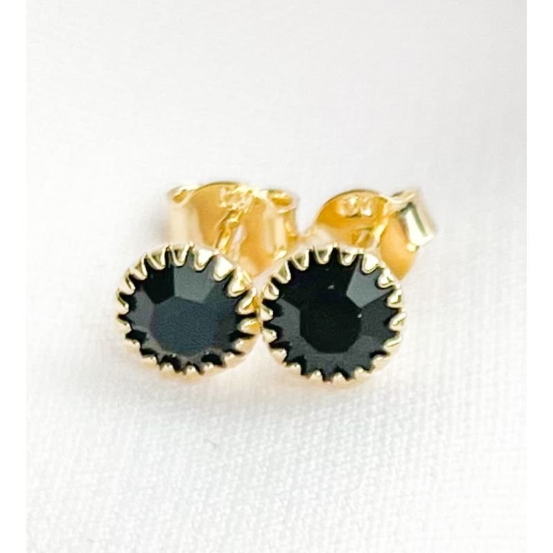 BRINCO PONTO DE LUZ COLORIDO 8MM EM OURO 18K